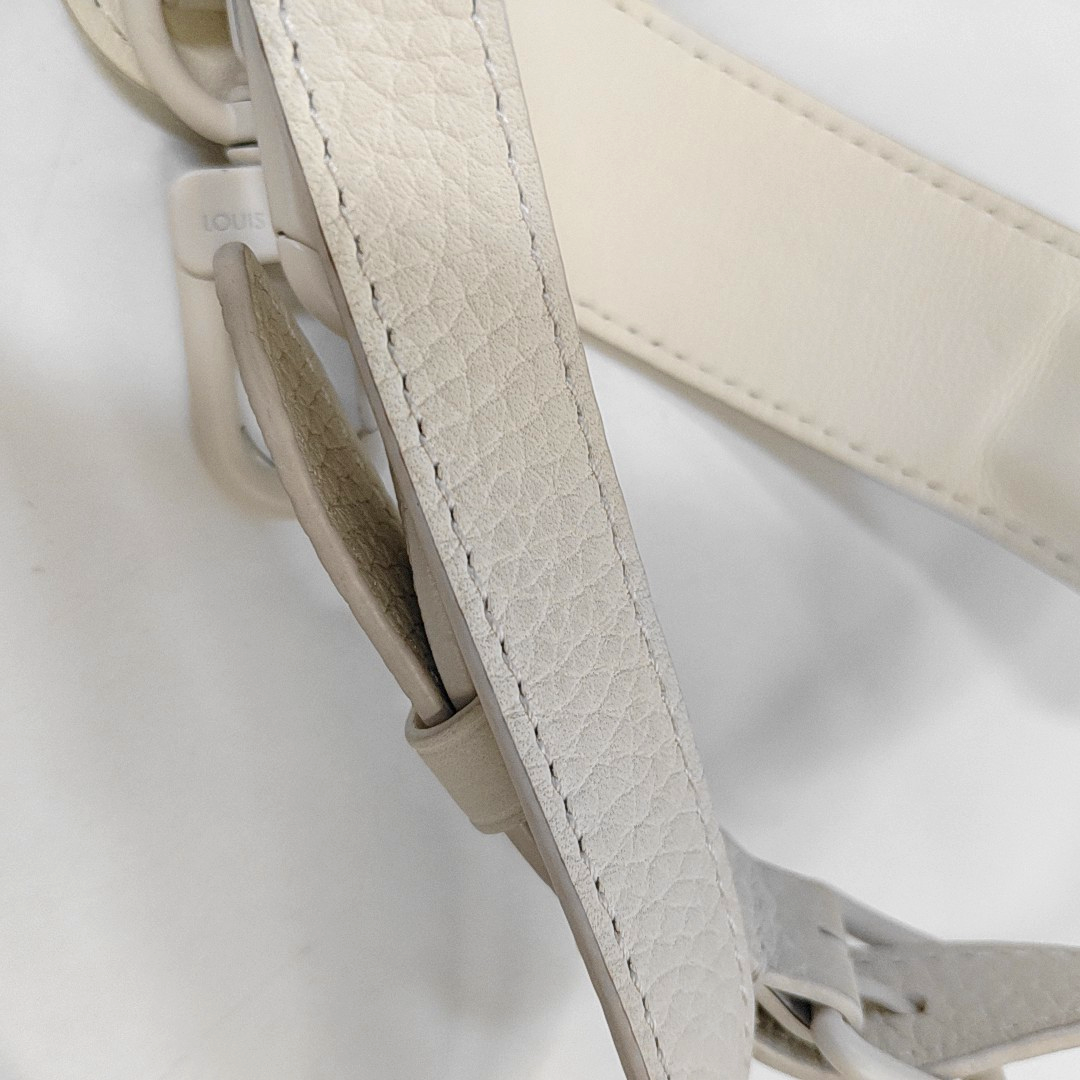 LOUIS VUITTON SOFT TRUNK White Cowhide Monogram Embossed Crossbody Bag Handbag Shoulder Bag White Hardware-(SKU)-955121168