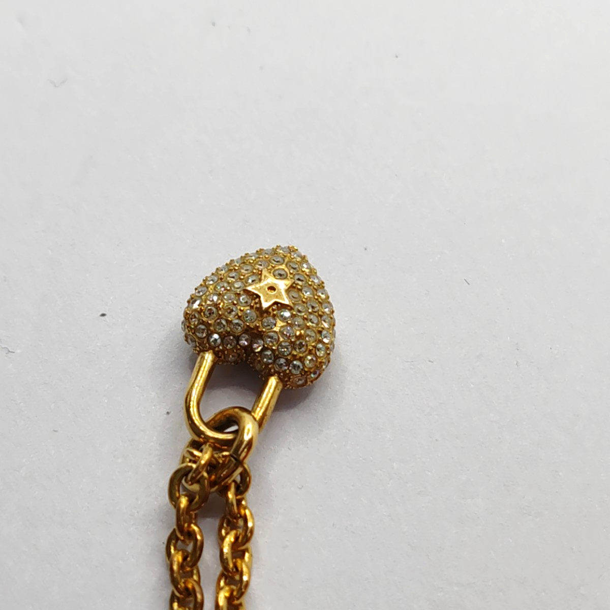 DIOR Lucky Locket Gold Alloy Artificial Crystal Embedded Necklace Length48cm-(SKU)-937302536