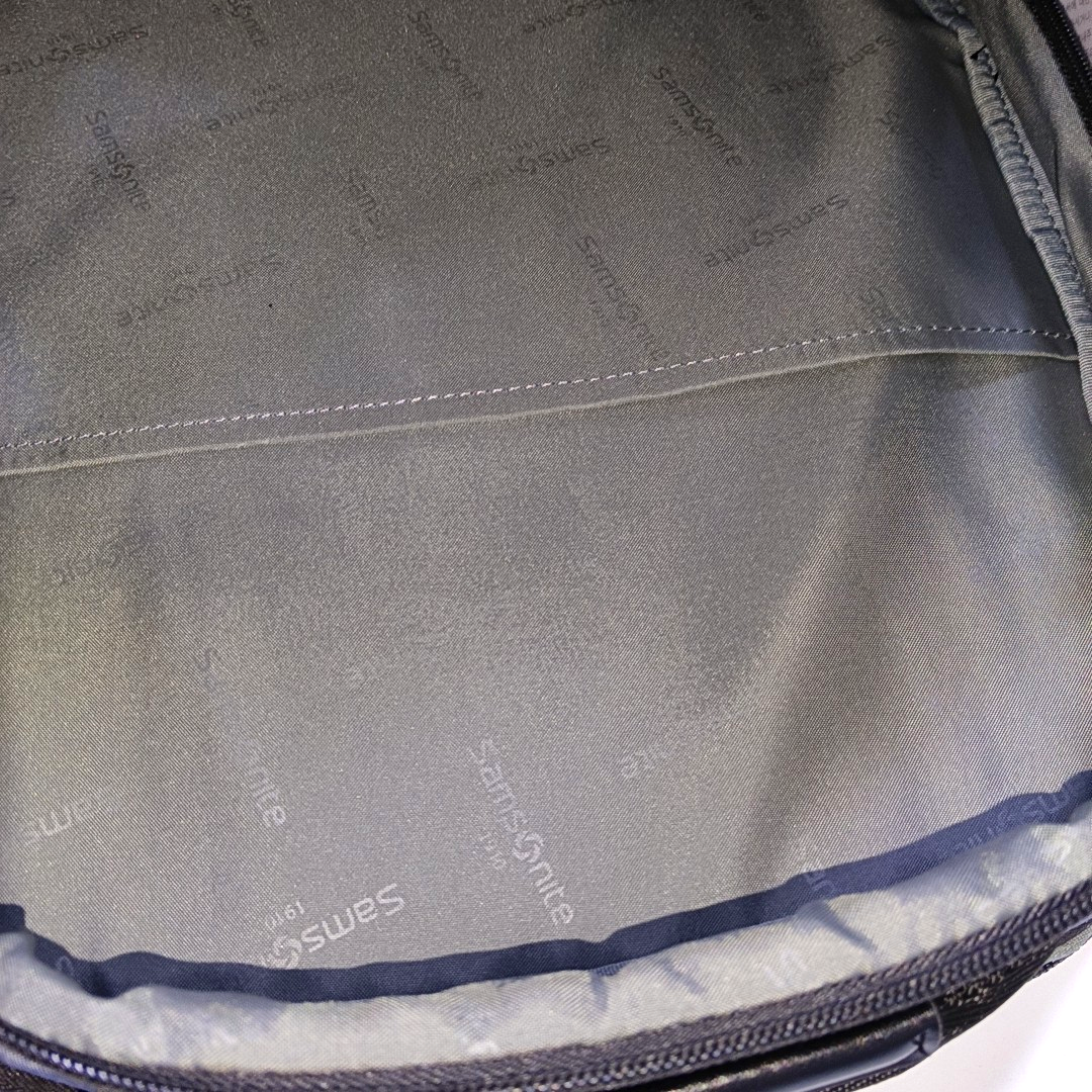 Samsonite Dark Blue Fabric Backpack Ruthenium color hardware-(SKU)-933357500