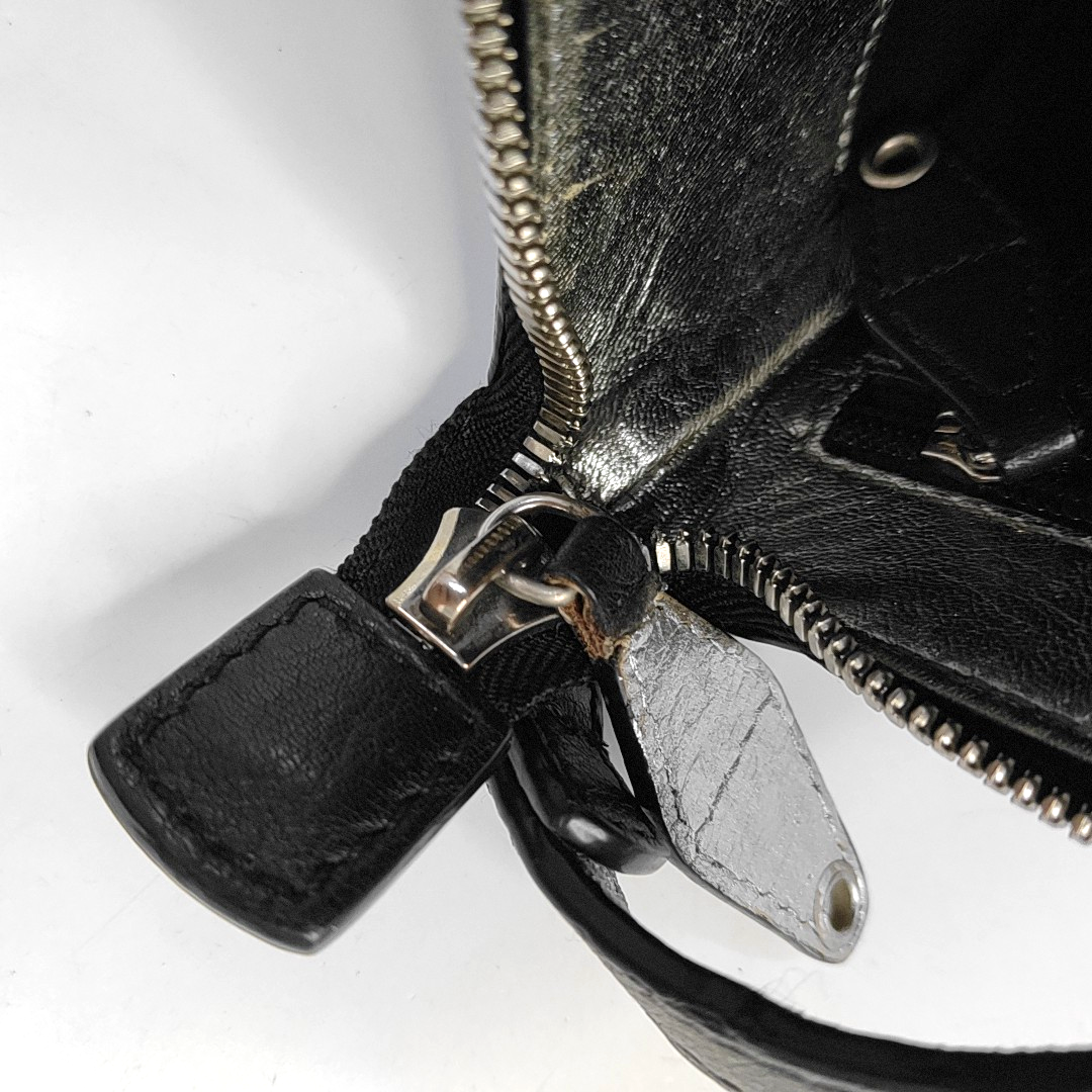 LOEWE Dark Grey Coated Canvas Printed Crossbody Bag Shoulder Bag Silver Hardware Removable shoulder strap-(SKU)-956152838