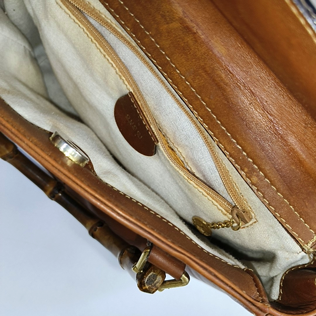 GUCCI Bamboo 1947 Brown cowhide bamboo handle handbag Golden hardware-(SKU)-945614292