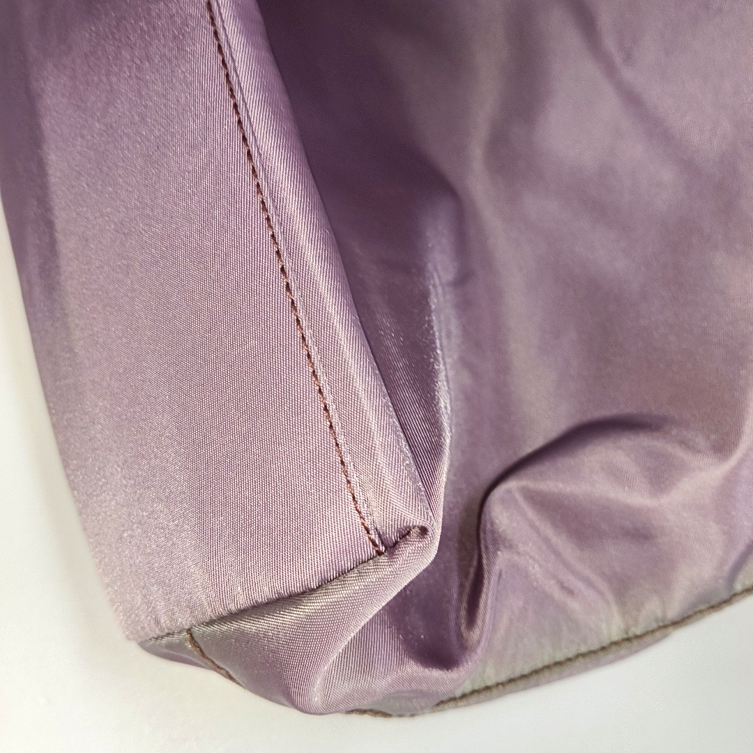 PRADA Tote bag Lavender Nylon Logo Tote Bag Single Shoulder Bag Silver Hardware-(SKU)-13802237