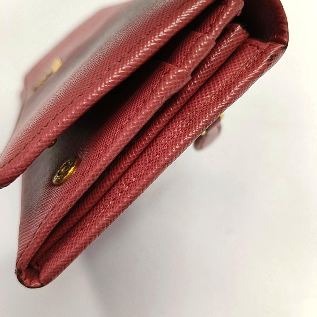 PRADA Pink cowhide cross-grain wallet Golden hardware-(SKU)-955720758