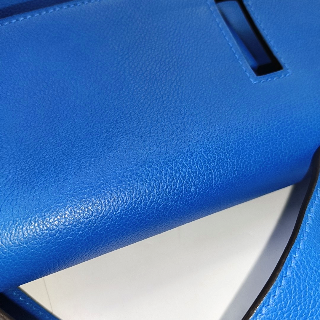 HERMÈS Etribelt Tanzanian Blue Evercolor Leather Tote Bag Silver Hardware 🅀 Stamp-(SKU)-931664662