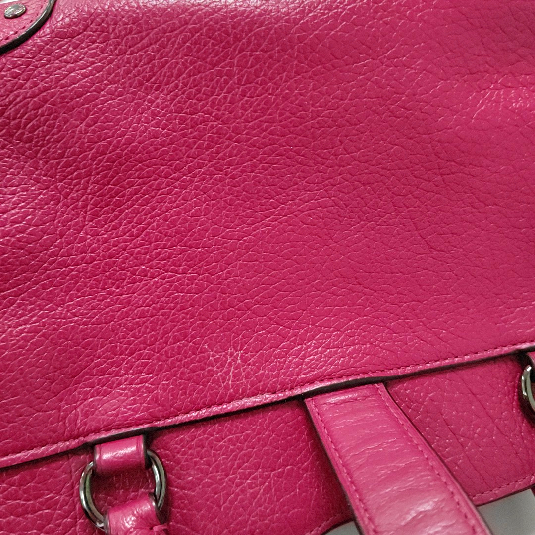 COACH MERCER Fuchsia Leather Studs Carriage Single Shoulder Bag Crossbody Handbag Black hardware Removable shoulder strap-(SKU)-934322406