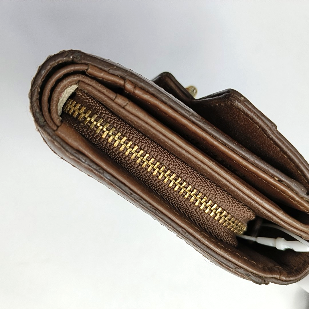 GIVENCHY Brown Leather Embossed Wallet Golden hardware-(SKU)-949930539