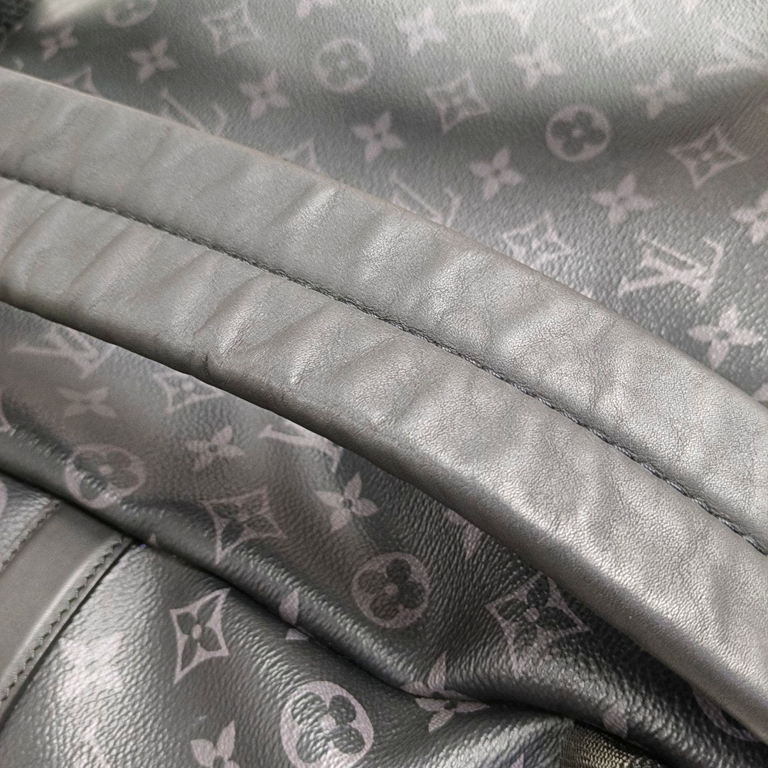 LOUIS VUITTON DISCOVERY Dark Gray Coated Canvas Monogram Print Backpack Tote Bag Silver Hardware-(SKU)-970206573
