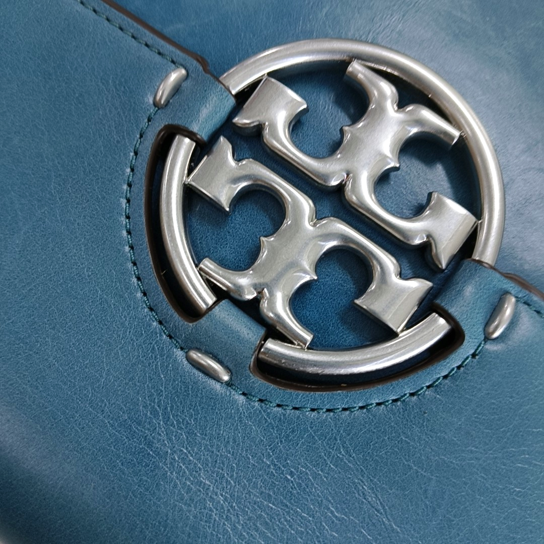 TORY BURCH Miller Blue cowhide single shoulder bag Silver Hardware Removable shoulder strap-(SKU)-14132600