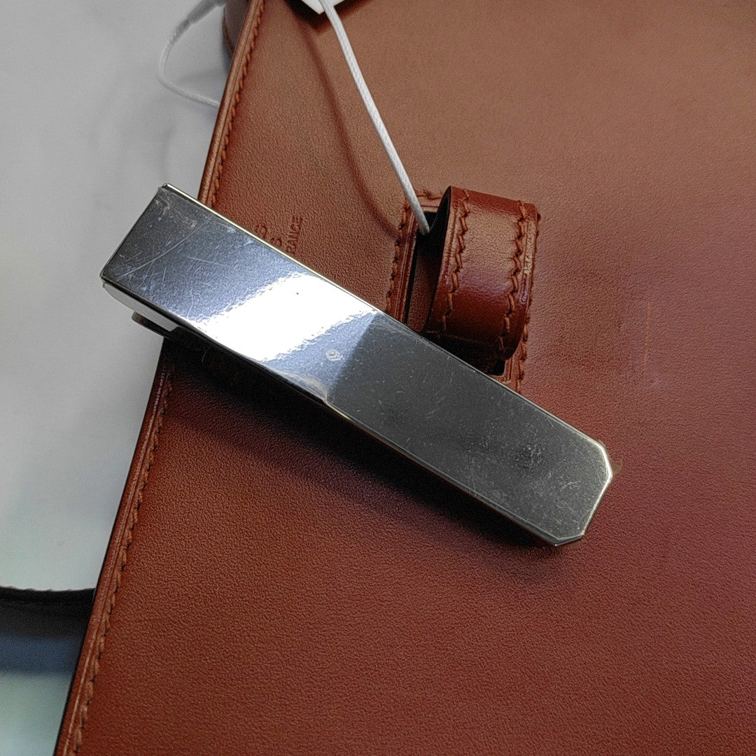HERMÈS Baton De Craie Bronze BOX Leather Single Shoulder Bag Crossbody Bag Silver Hardware X-(SKU)-967228707