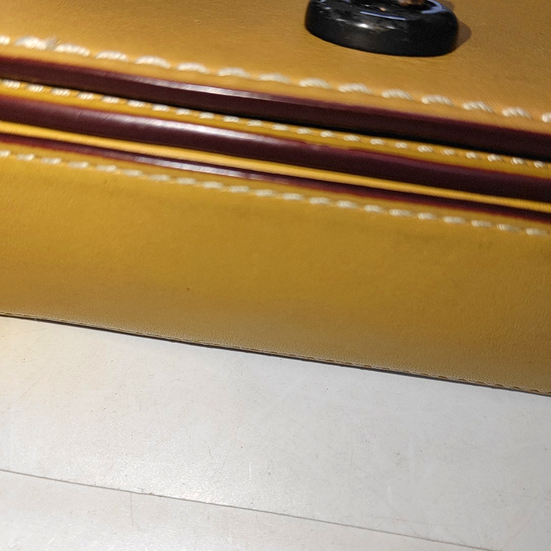 COACH DINKY Yellow Cowhide Single Shoulder Bag Crossbody Bag Black hardware Removable shoulder strap-(SKU)-14415127