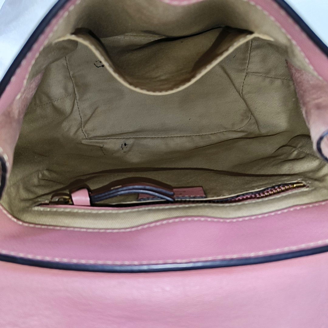 Chloé Faye Pink Cowhide Backpack, Single Shoulder Bag Golden hardware Removable shoulder strap-(SKU)-954247271