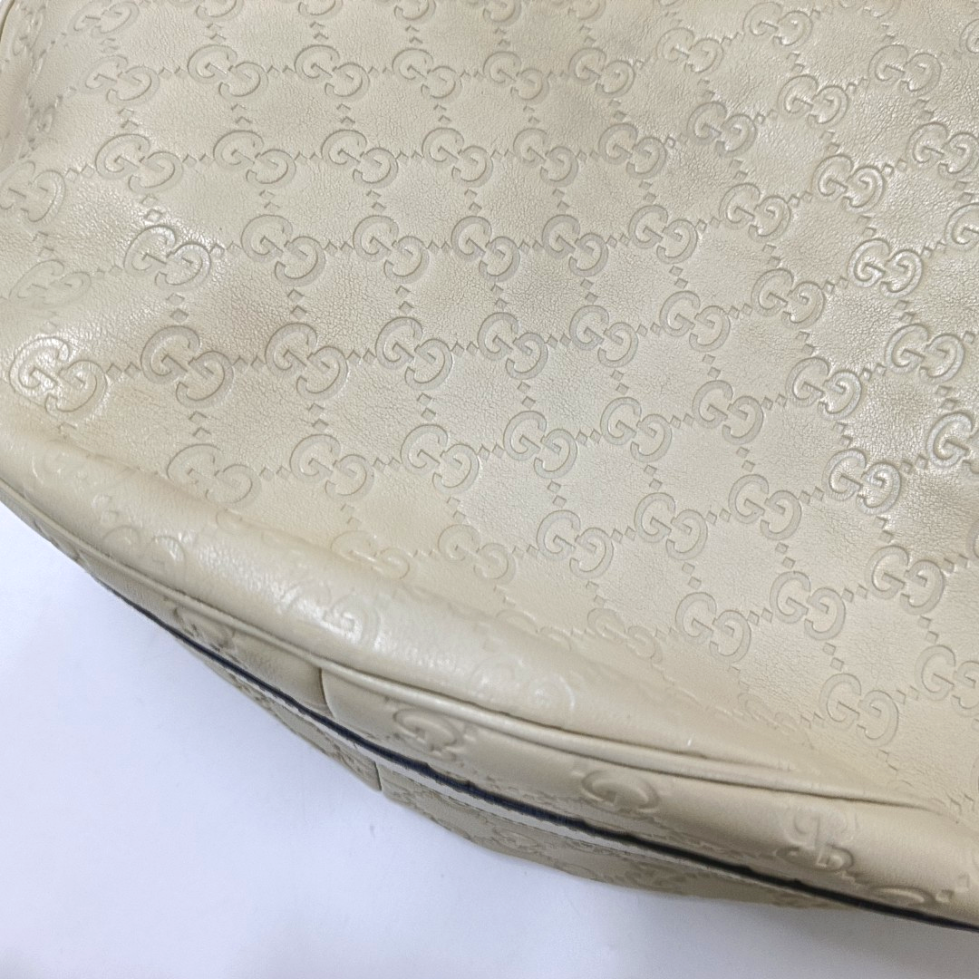 GUCCI Beige Cowhide Monogrammed Tote Handbag Single Shoulder Bag Golden hardware-(SKU)-959591778