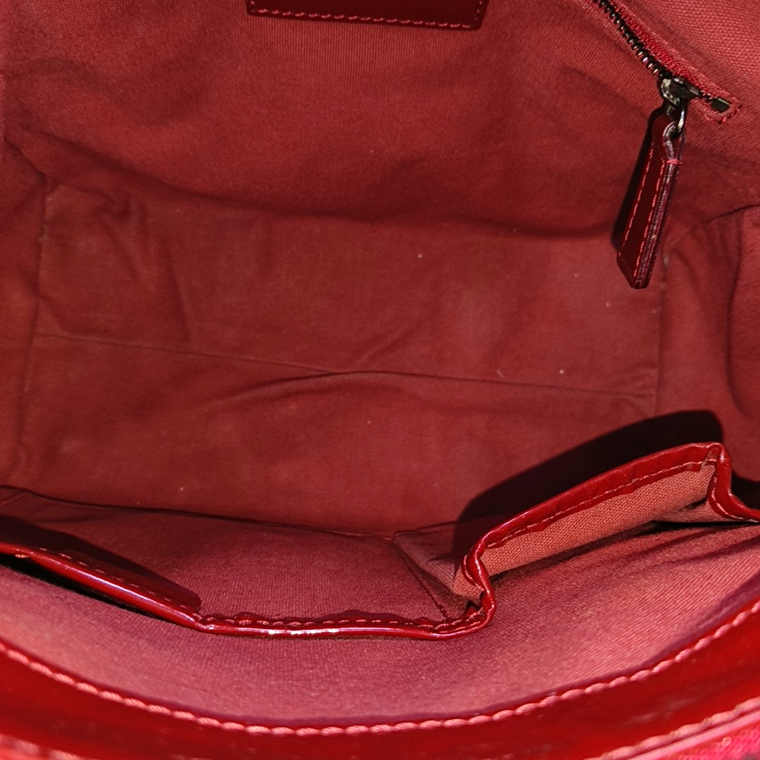 BURBERRY Gladstone Red patent leather textured crossbody bag, handbag Black hardware Removable shoulder strap-(SKU)-958747174