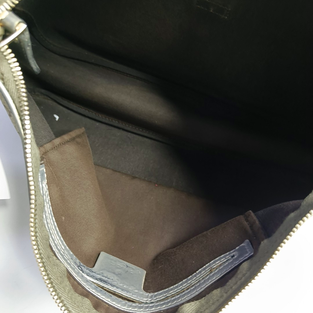 GUCCI Bardot Medium size Beige Coated Canvas Monogram Single Shoulder Bag Handbag Golden hardware-(SKU)-960390668