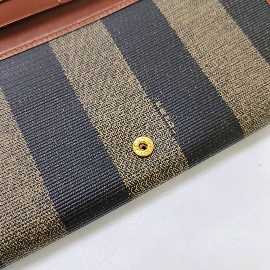 FENDI 拼色涂层帆布双F钱包 Golden hardware-(SKU)-945549641