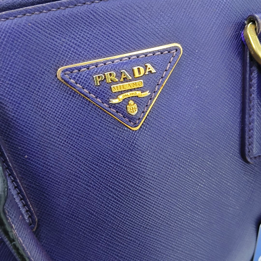 PRADA Promenade Purple Cowhide Logo Monogram Crossbody Shoulder Bag Single Shoulder Bag Golden hardware-(SKU)-950771962