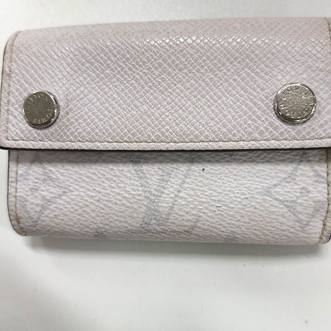 LOUIS VUITTON DISCOVERY Grey Coated Canvas Old Money Wallet Silver Hardware-(SKU)-13382678