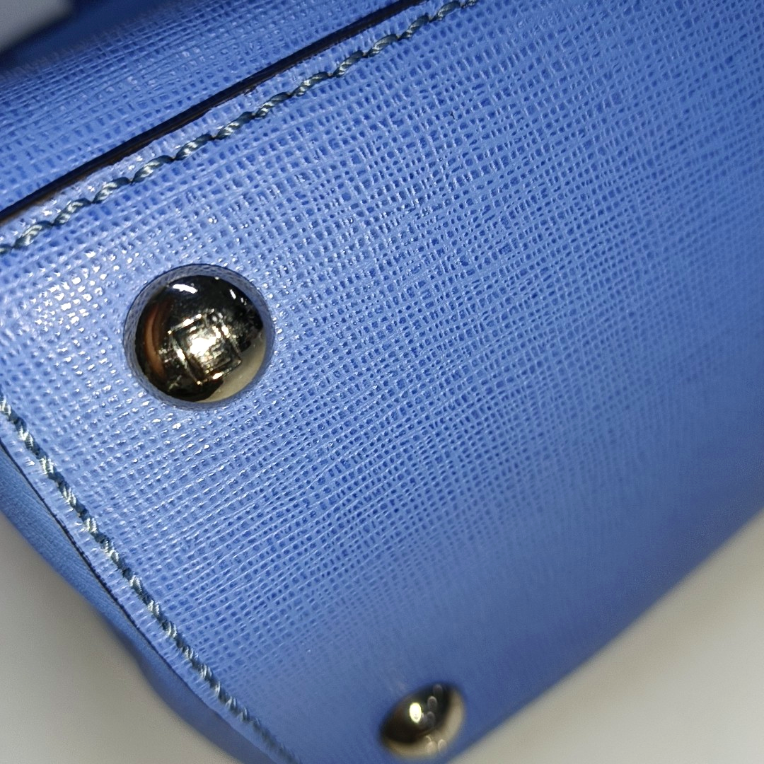 FENDI 2 Jours Small size Blue cowhide crossbody, handbag, shoulder bag Silver Hardware Removable shoulder strap-(SKU)-14510368
