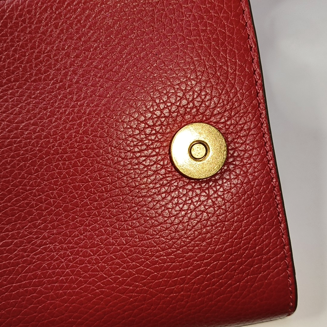 TORY BURCH Britten Red cowhide shoulder bag crossbody bag Golden hardware Removable shoulder strap-(SKU)-938683654