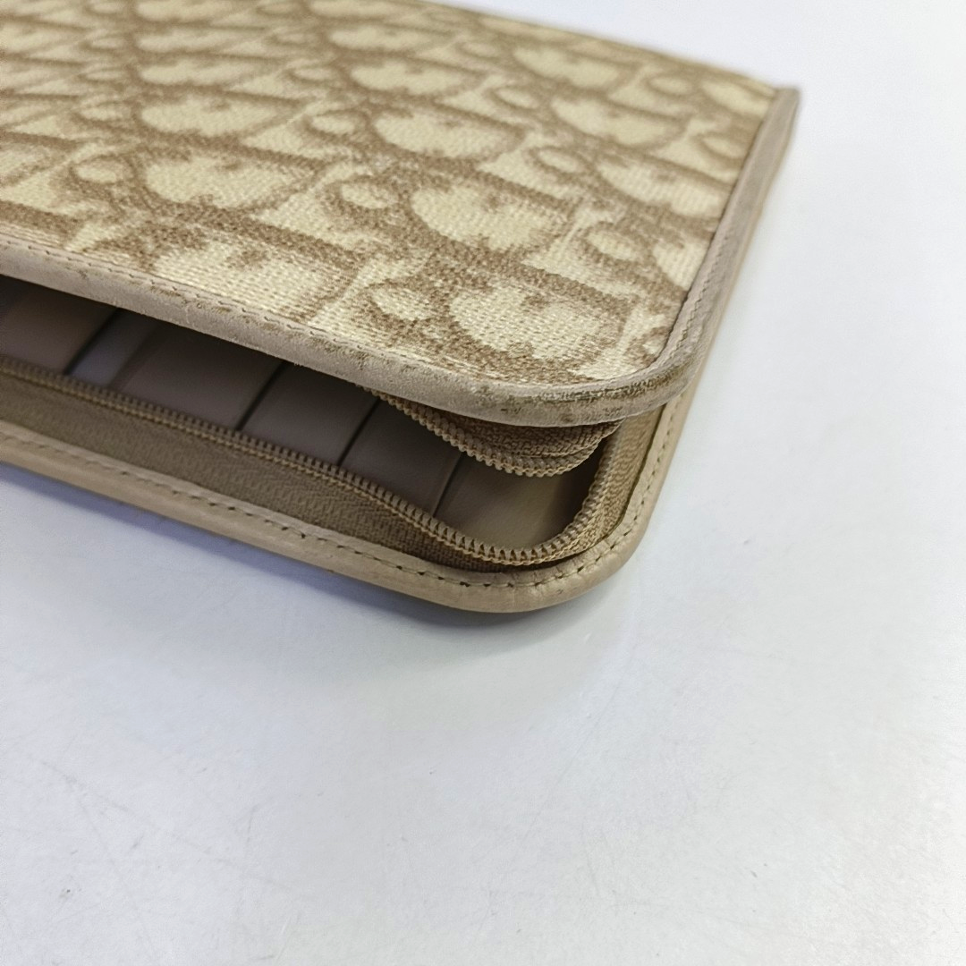 DIOR Khaki coated canvas monogram clutch-(SKU)-943562278