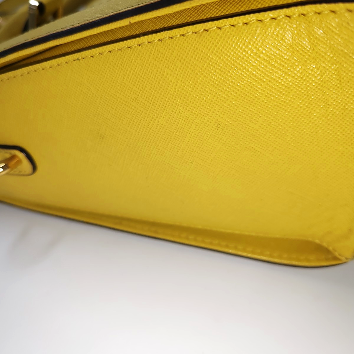 MCM NUOVO Yellow Leather Sling Shoulder Bag Golden hardware Removable shoulder strap-(SKU)-940313912