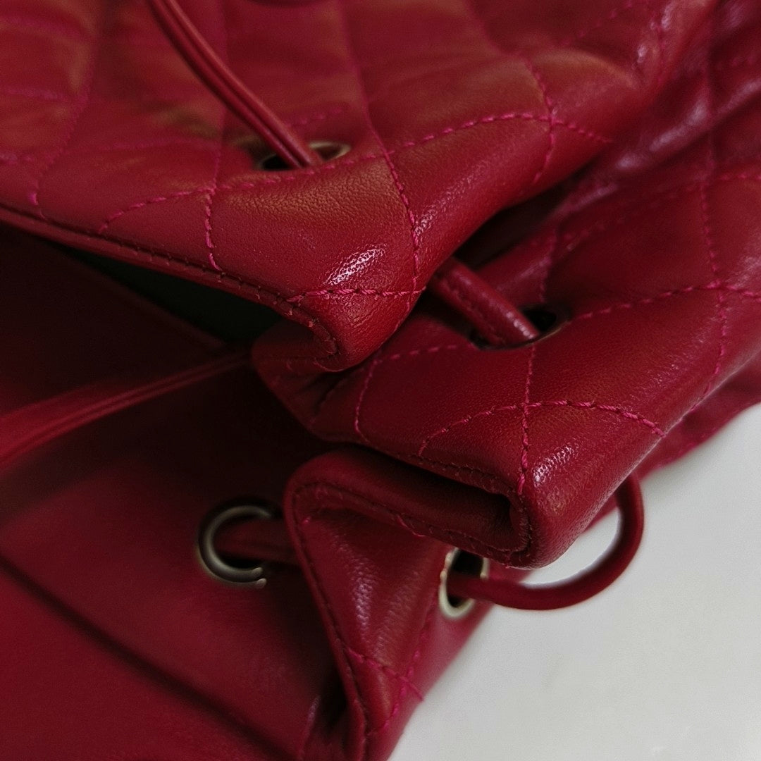 CHANEL URBAN SPIRIT Small Marsala Lamb Leather Quilted Backpack with Detachable Strap-(SKU)-969502621
