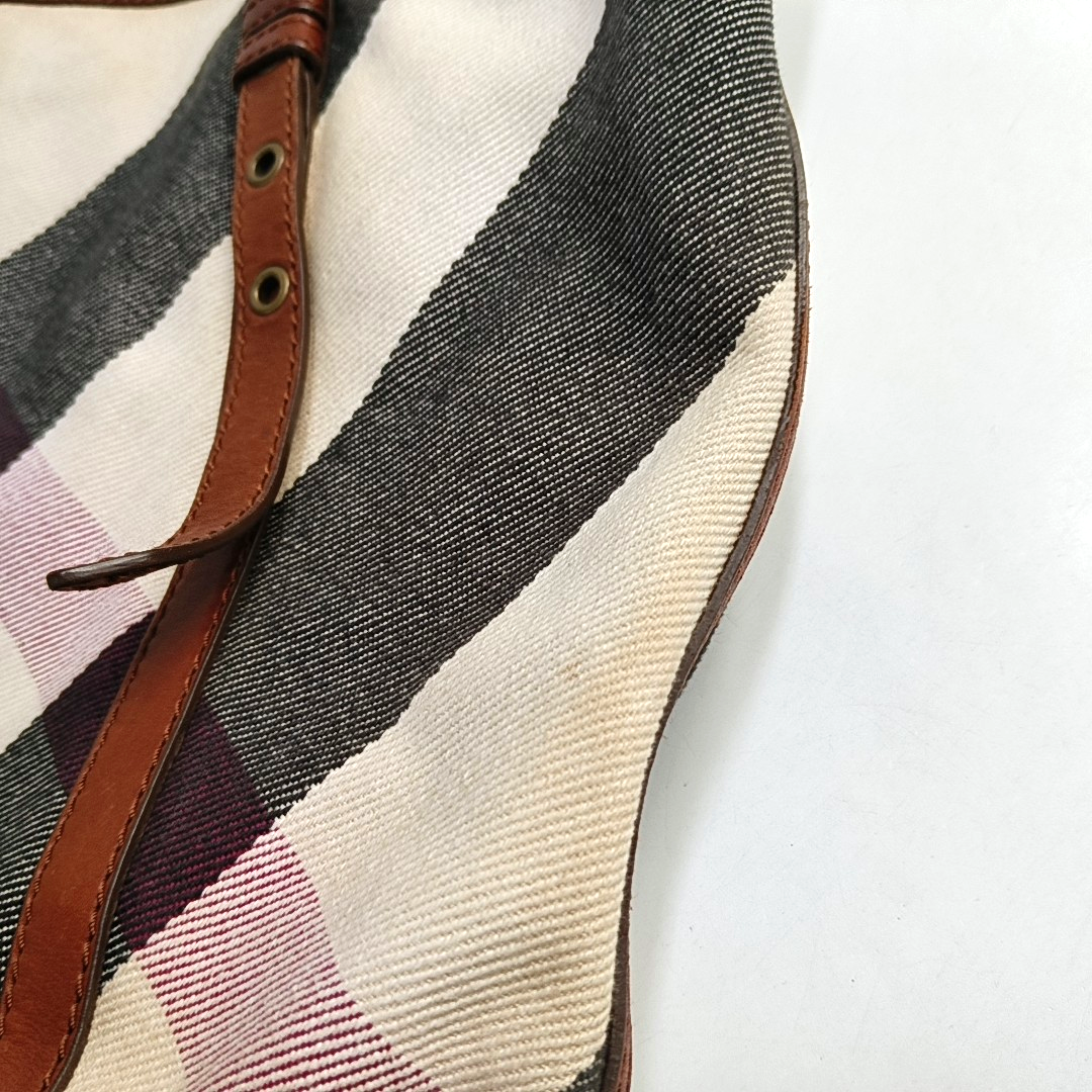 BURBERRY Tote bag Multicolor Canvas Single Shoulder Bag Handbag Black hardware-(SKU)-946632351