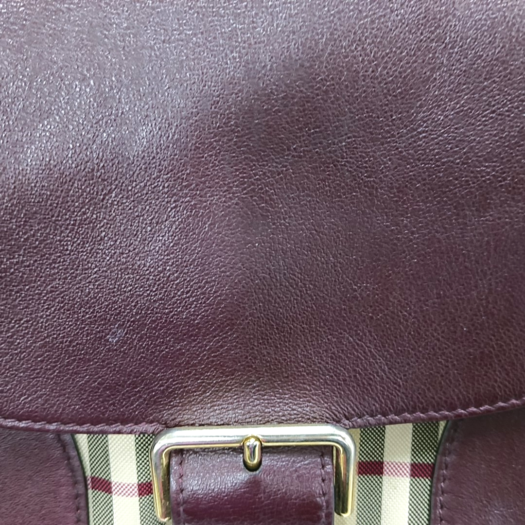 BURBERRY Burgundy cowhide crossbody single shoulder bag Golden hardware-(SKU)-959938783