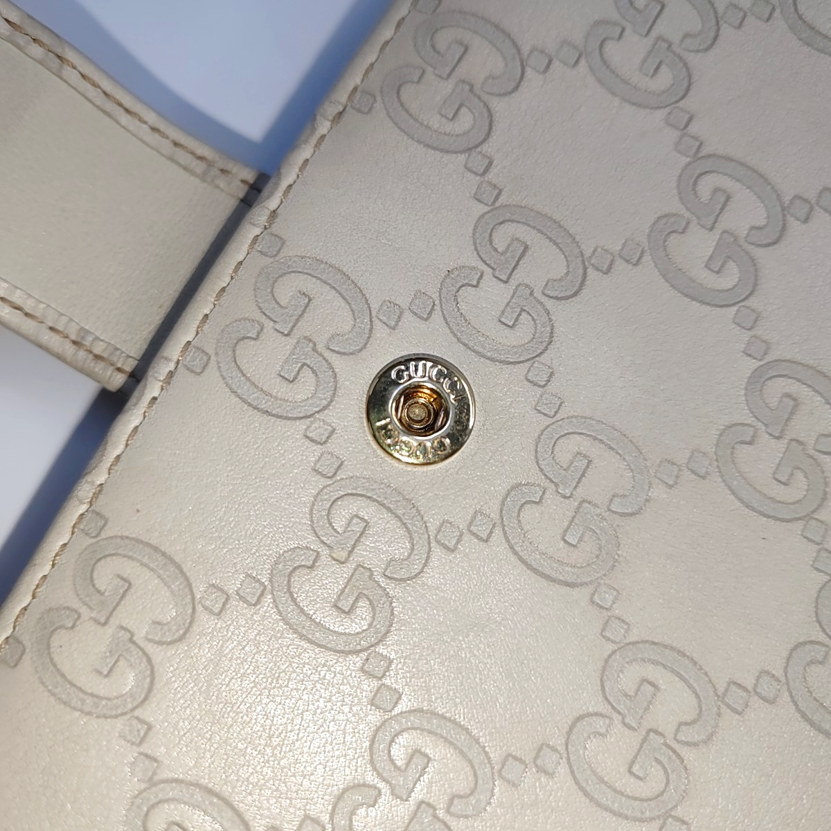 GUCCI Signature白色牛皮老花,压纹钱包-(SKU)-939007138
