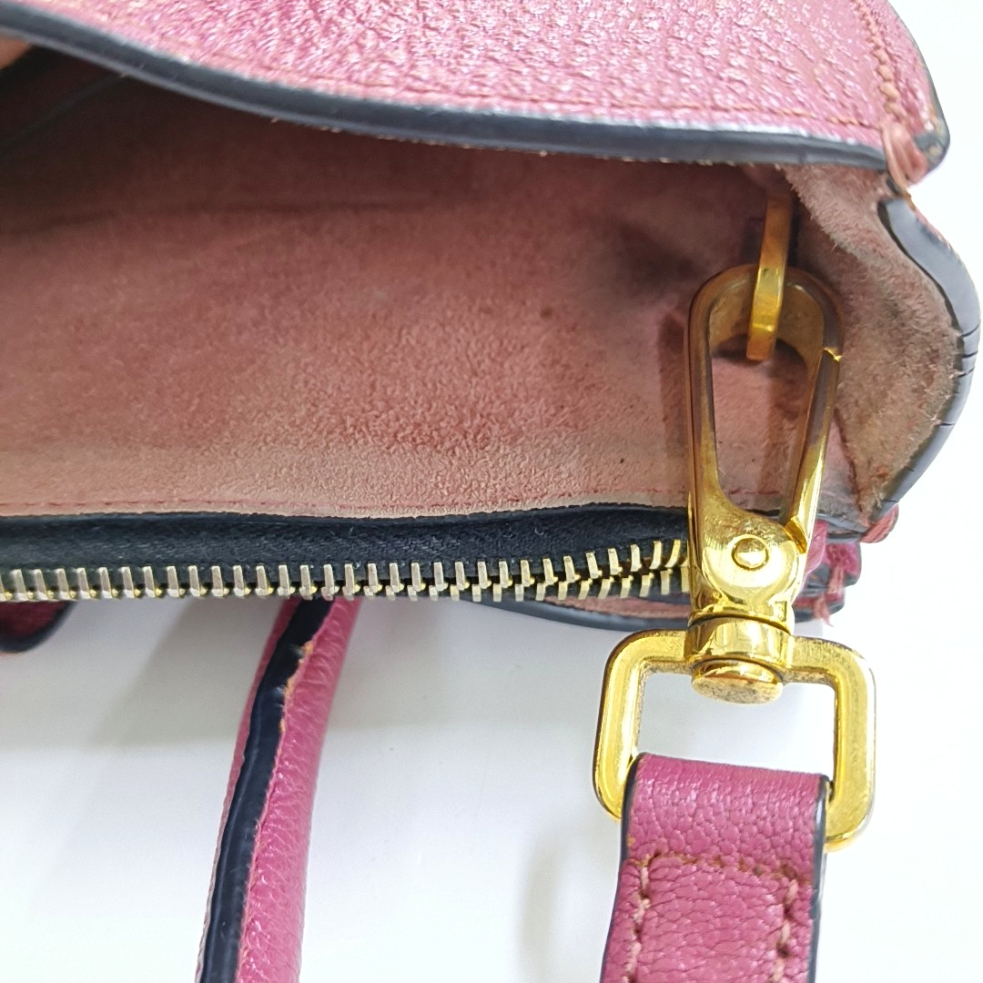 Miu Miu Pink Cowhide Single Shoulder Bag Golden hardware Removable shoulder strap-(SKU)-947216703