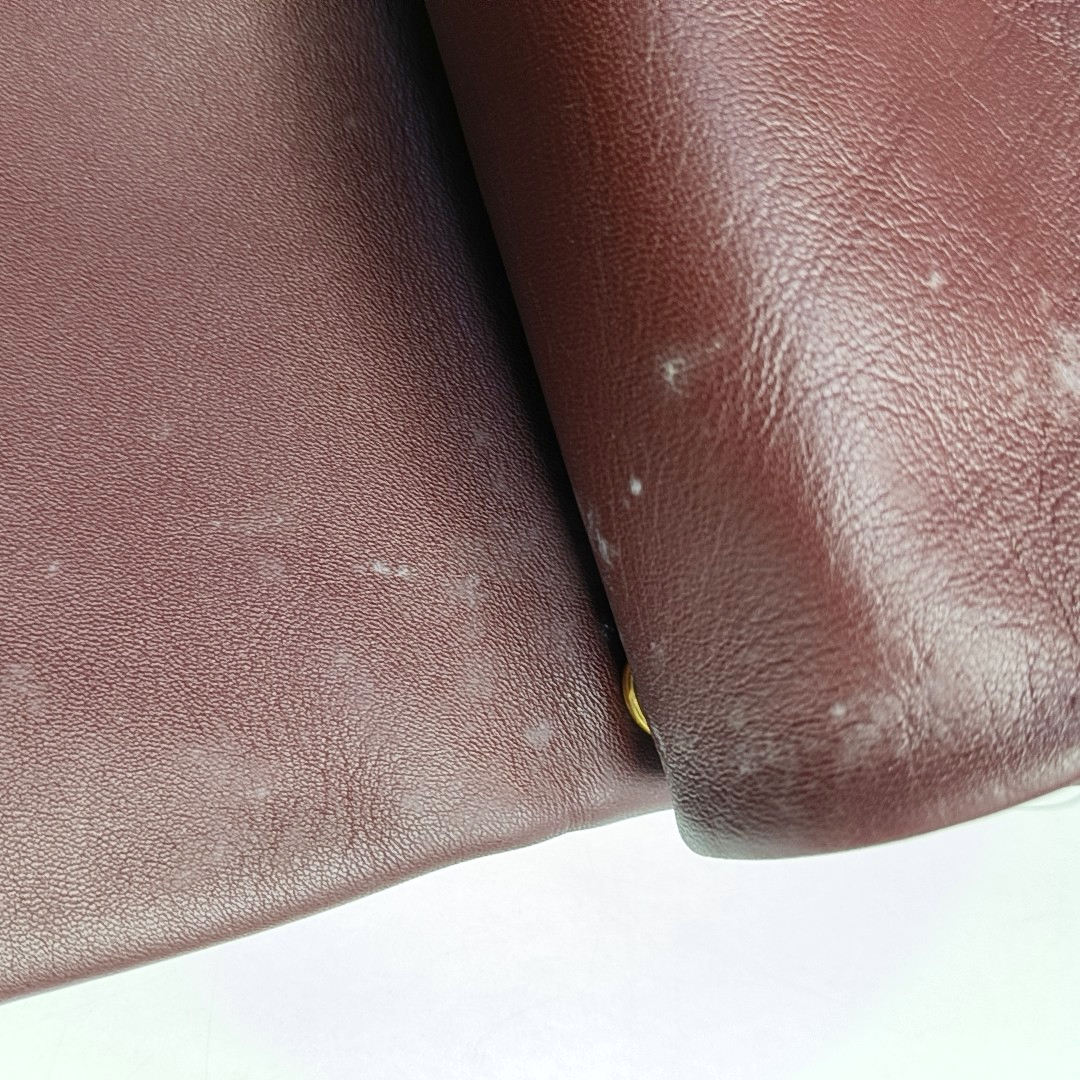 CELINE TRIO Small size Burgundy Lamb Skin Single Shoulder Bag Crossbody Golden hardware-(SKU)-952278283