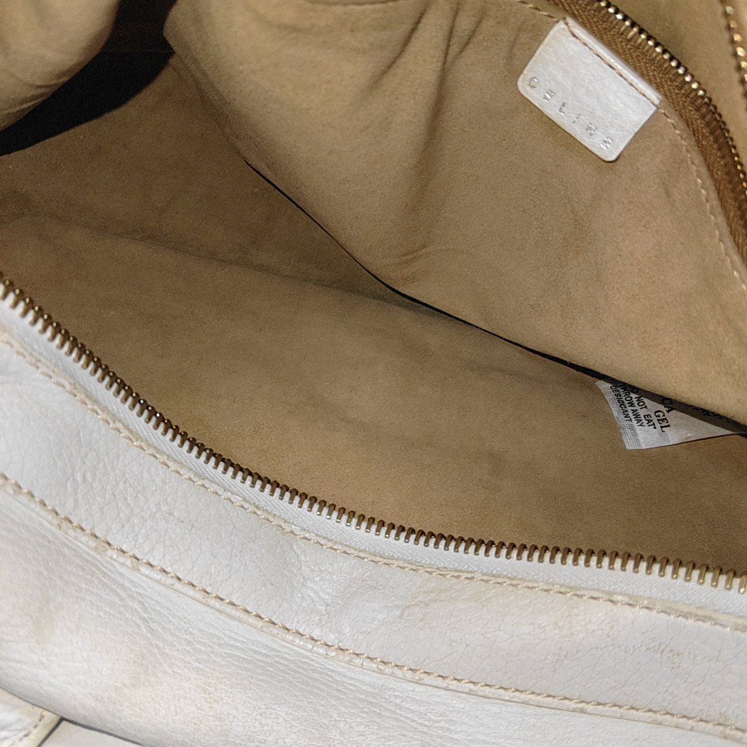 CELINE Tote bag White Leather Handbag Golden hardware-(SKU)-935410118