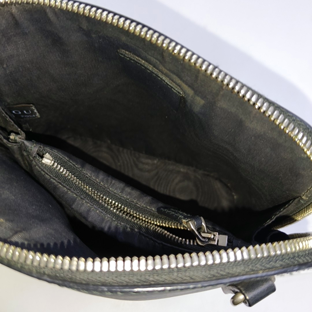 GUCCI Gucci x Sega Black Cowhide Printed Crossbody Bag Single Shoulder Bag Silver Hardware Removable shoulder strap-(SKU)-942931331