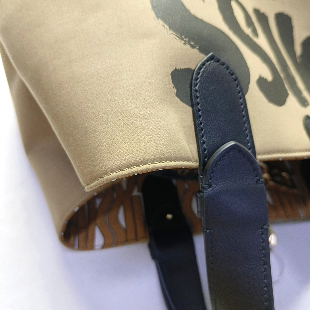 DIOR Toujours Medium Size Khaki Canvas Printed Handbag Golden Hardware Pockets-(SKU)-959272266