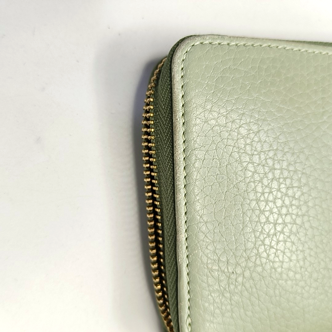 EMPORIO ARMANI Light Green Leather Wallet Golden hardware-(SKU)-950857447