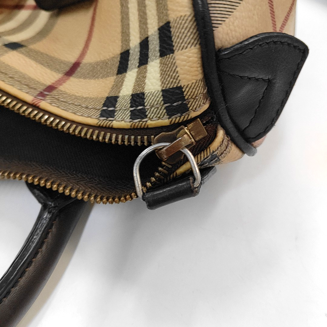 BURBERRY Khaki Coated Canvas War Horse Grain Handbag Golden hardware-(SKU)-954766692