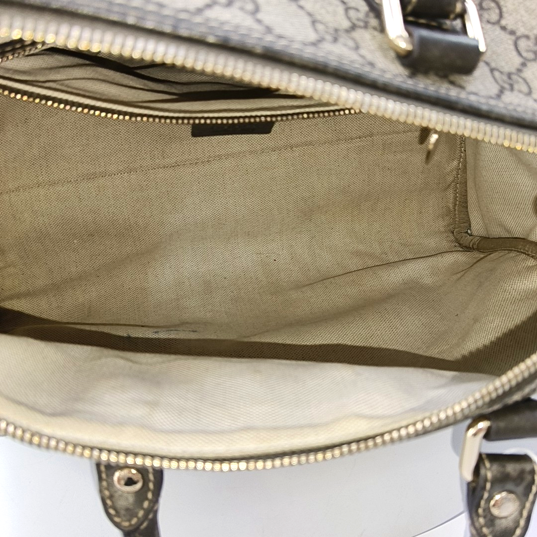 GUCCI Joy Brown Suede Leather Monogram Embroidery Tote Bag Golden hardware-(SKU)-959989784