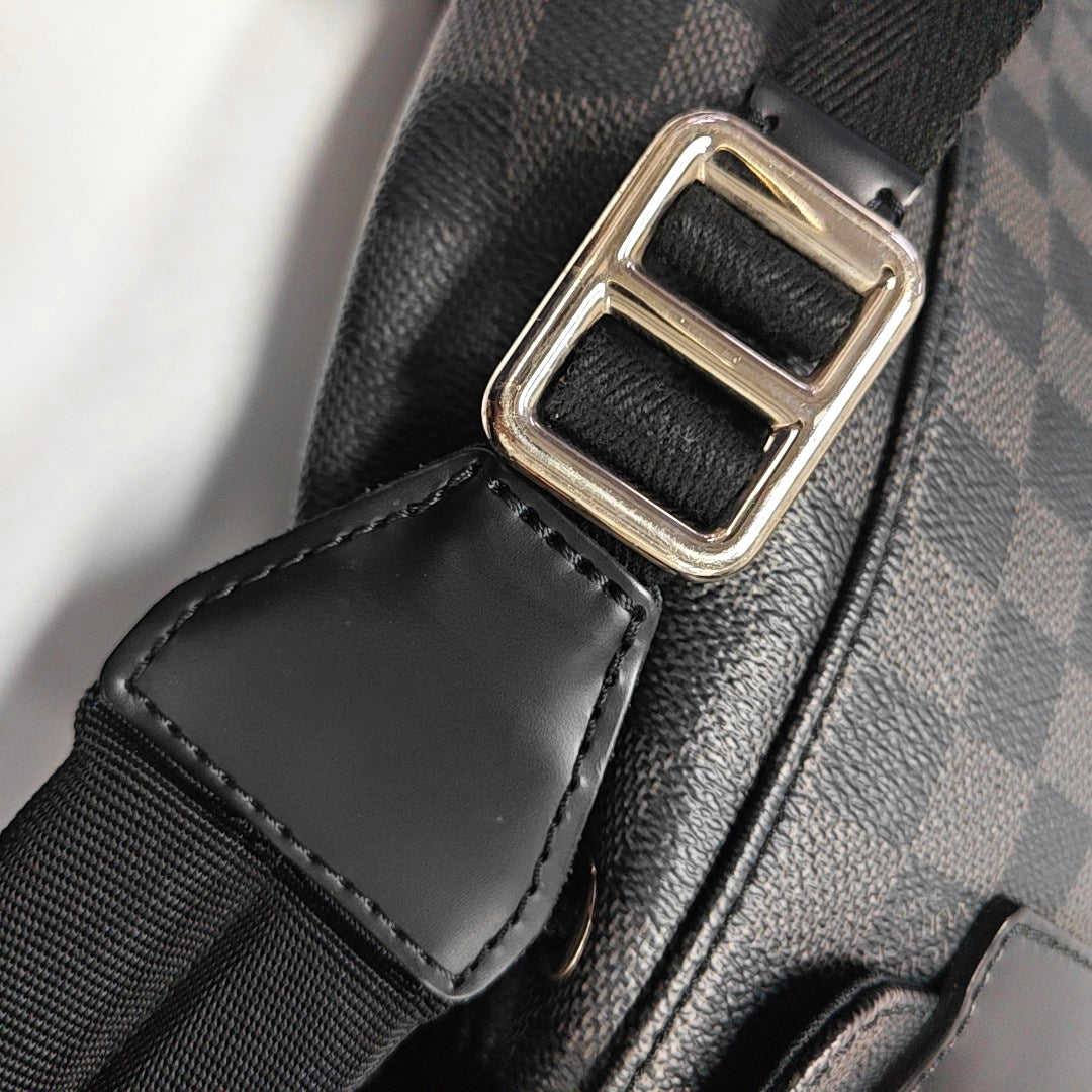 LOUIS VUITTON CHRISTOPHER Medium Grey Coated Canvas Checkerboard Backpack Tote Bag with Silver Hardware-(SKU)-969278949