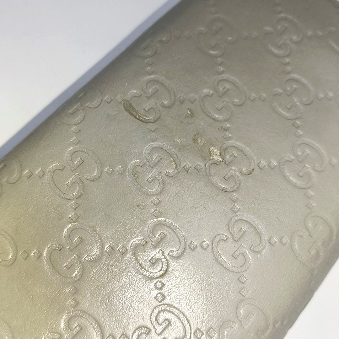 GUCCI Microguccissima Light Gray Cowhide Vintage Embossed Wallet Golden hardware-(SKU)-14418012