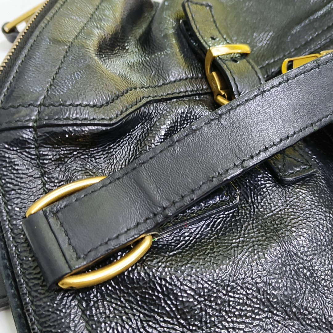 YSL Black Cowhide Studs Tote Handbag Golden hardware-(SKU)-956655184