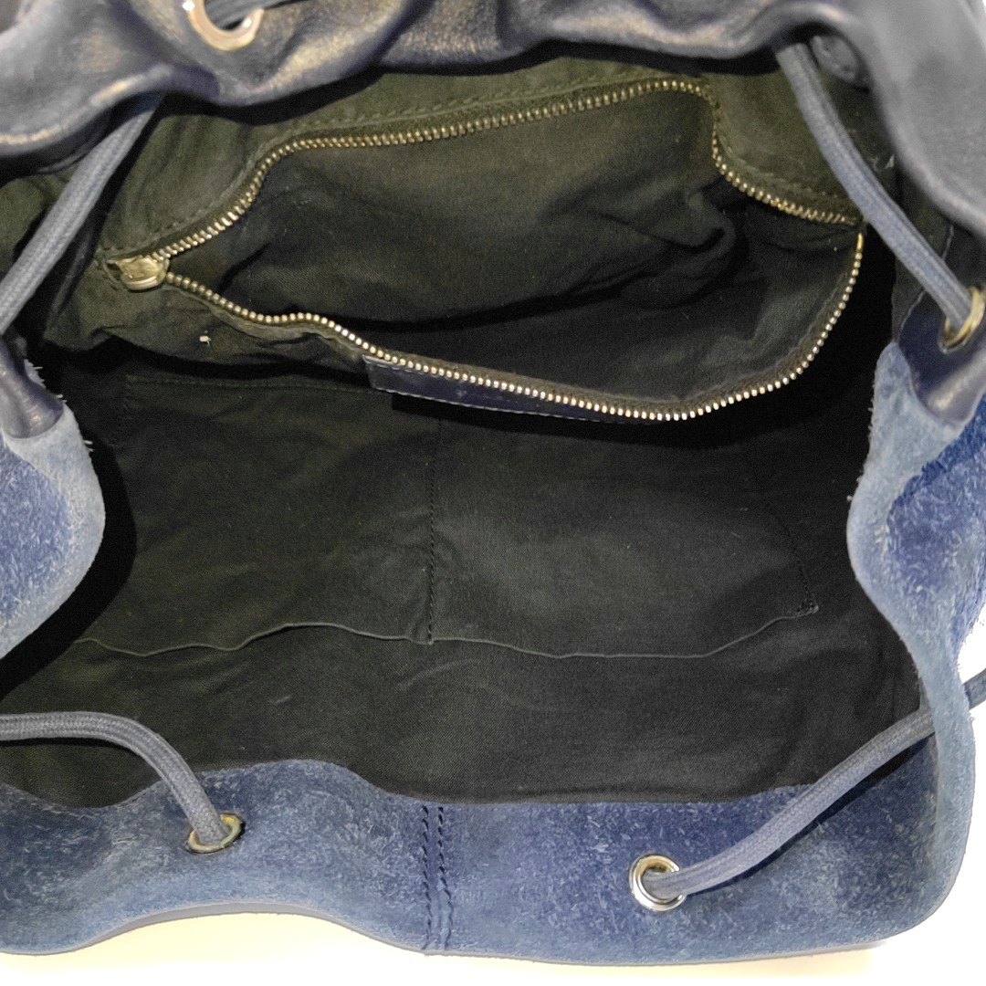 BALENCIAGA Classic City Blue Suede Leather Studs Backpack Silver Hardware-(SKU)-956769787
