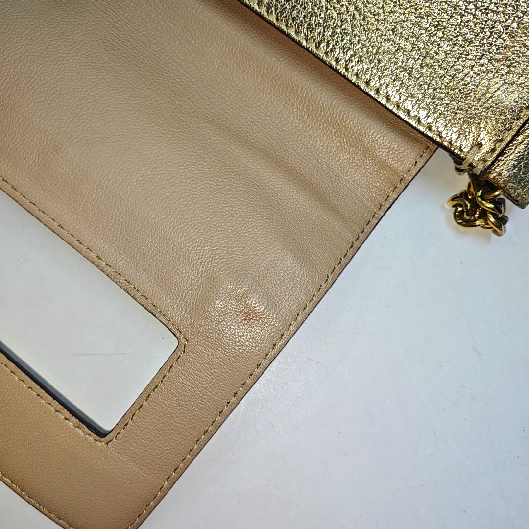 Chloé Elle Golden Leather Shoulder Bag, Crossbody Bag Golden hardware Removable shoulder strap-(SKU)-936942070