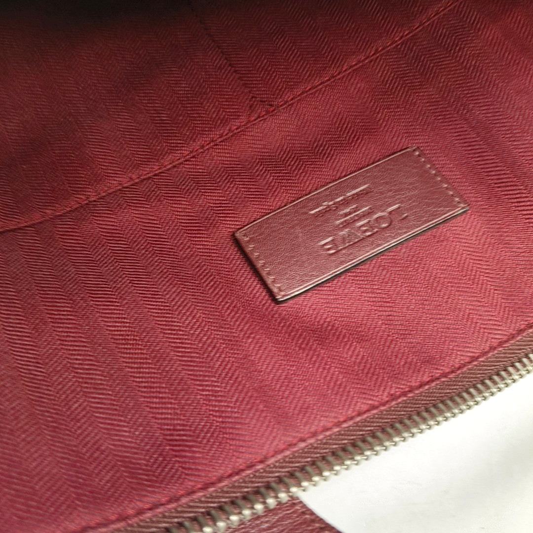 LOEWE Toledo Burgundy Cowhide Tote Handbag Silver Hardware-(SKU)-952969299