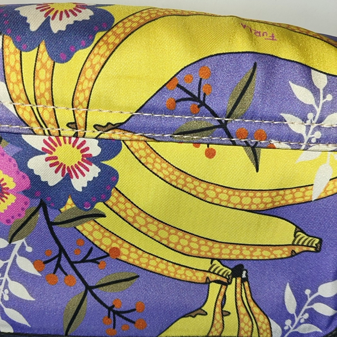 FURLA Metropolis Purple Nylon Printed Crossbody Bag Handbag Single Shoulder Bag Golden hardware Removable shoulder strap-(SKU)-938628435