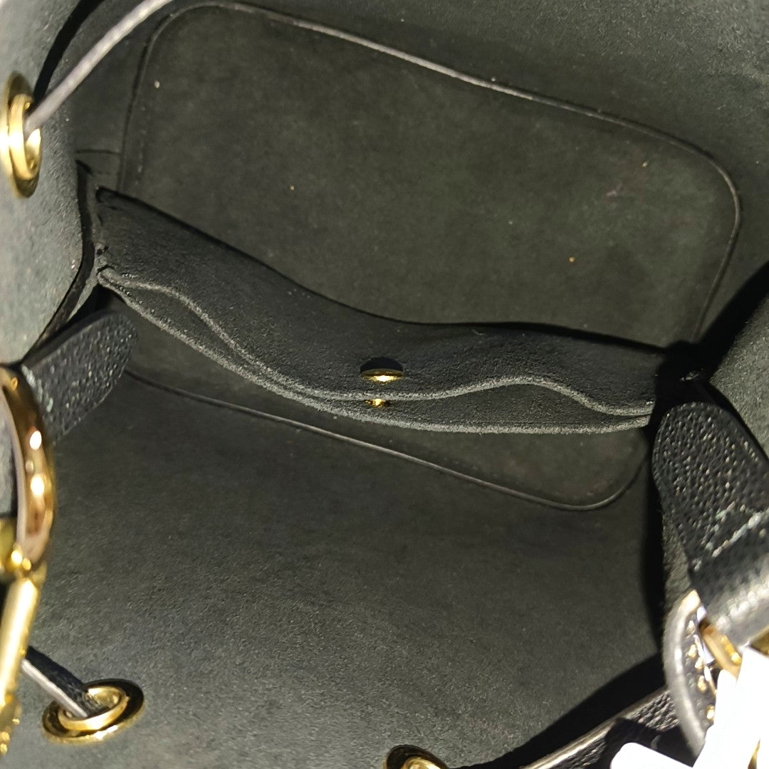 LOUIS VUITTON NÉONOÉ BB Black Leather Studs Shoulder Bag Tote Bag Crossbody Golden Hardware 2 Removable Shoulder Straps-(SKU)-969966256