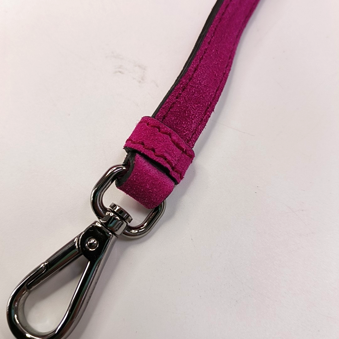 PRADA Pink Suede Logo Single Shoulder Bag Crossbody Tote Silver Hardware Removable shoulder strap-(SKU)-956356987
