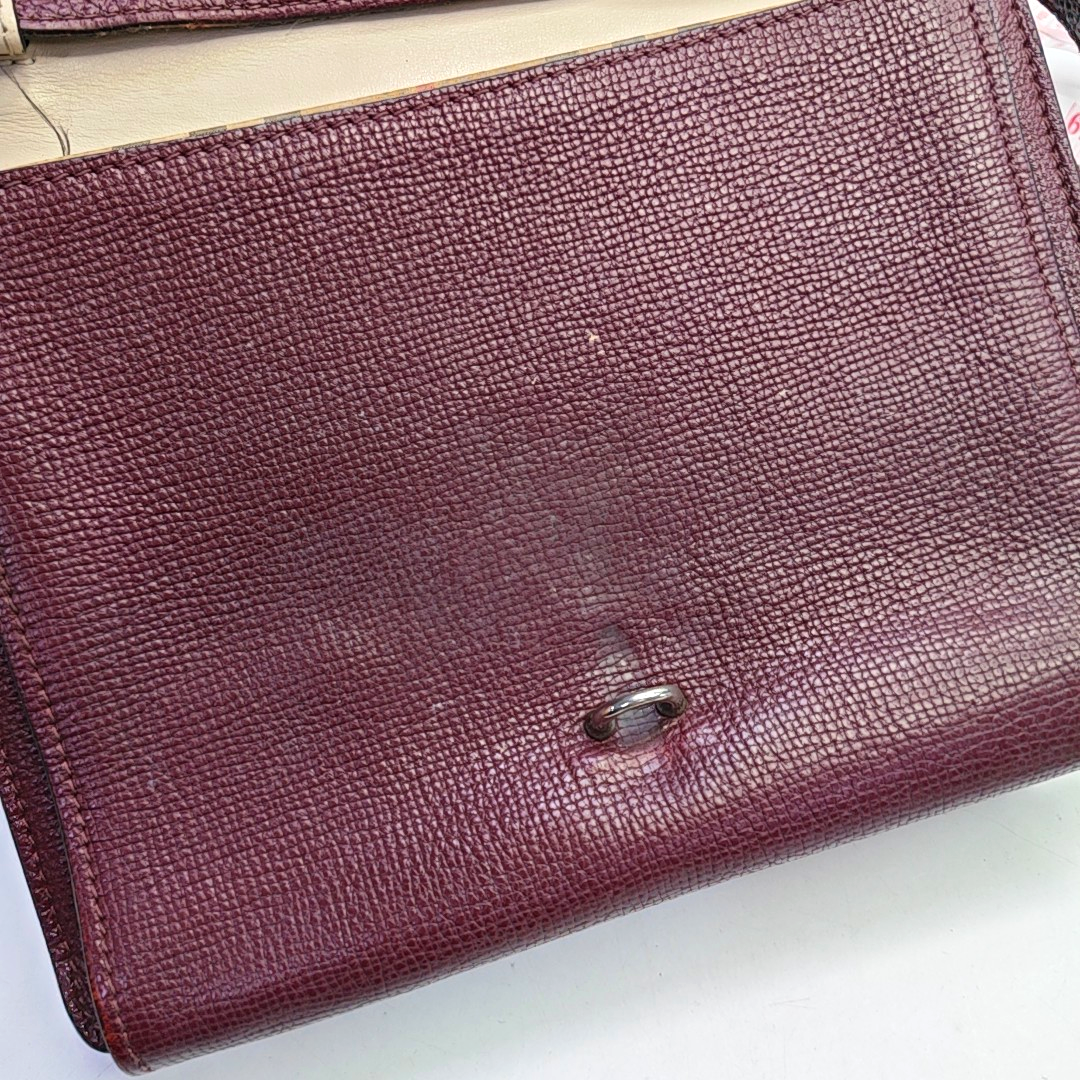 BURBERRY Macken Small size Burgundy Cowhide Single Shoulder Bag Crossbody Bag Silver Hardware Removable shoulder strap-(SKU)-947140810