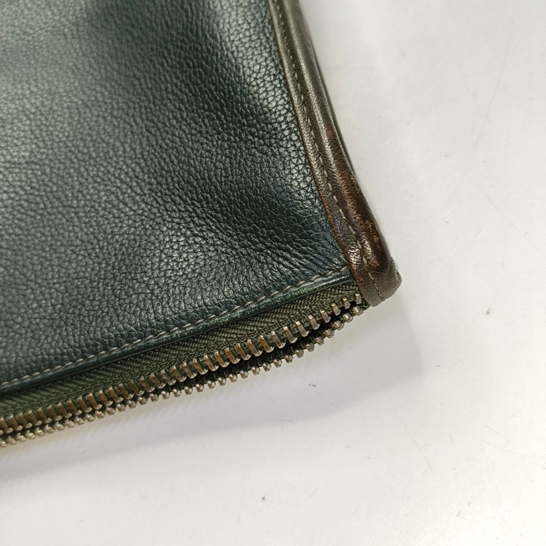 LOEWE Toledo Dark Green Leather Handbag Silver Hardware-(SKU)-954572249