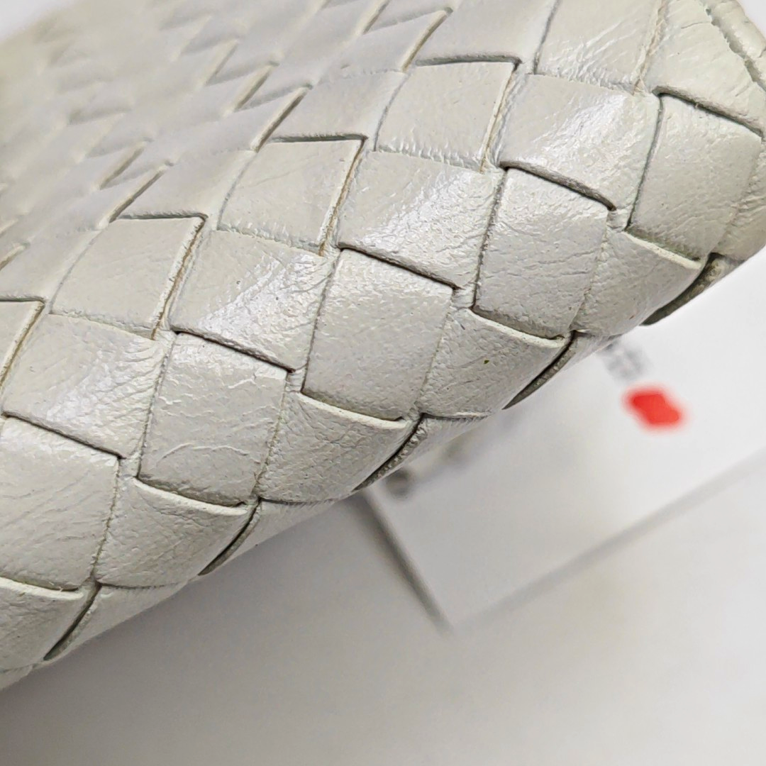 BOTTEGA VENETA White Cowhide Braided Wallet-(SKU)-945082548
