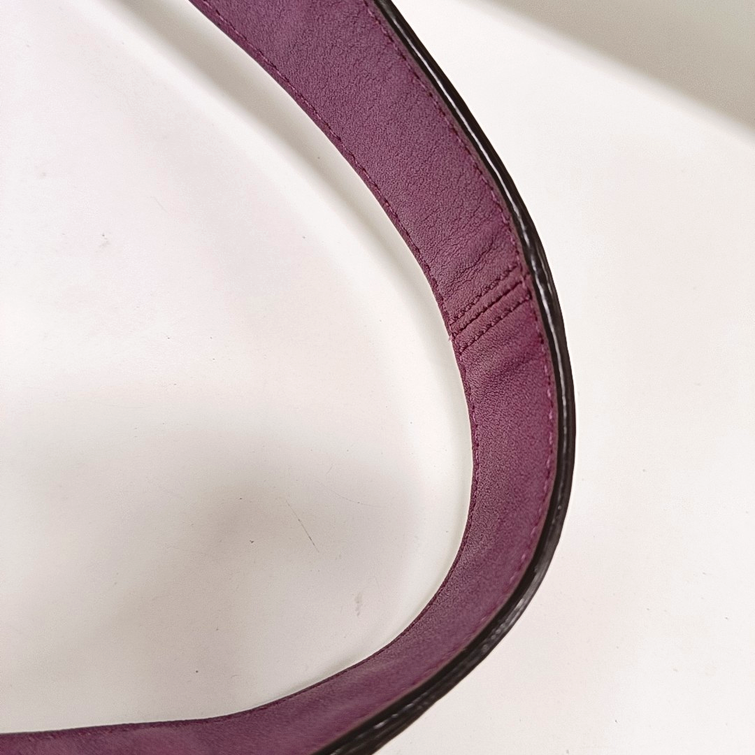 COACH Fuchsia Leather Cut-Out Sling Bag Silver Hardware Removable shoulder strap-(SKU)-928562151